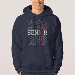 Mens Custom Name Class of 2021 Red Senior Hoodie