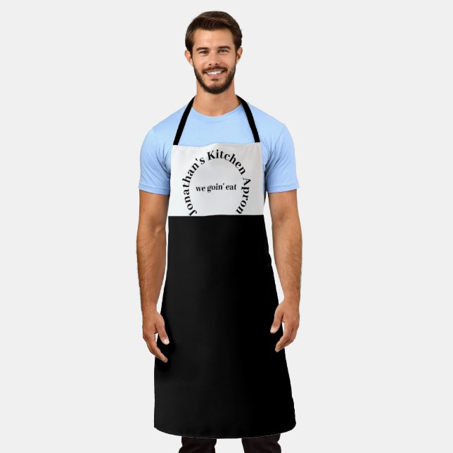 Mens Custom Name Cooking and Baking Apron (Worn)