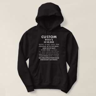 Men's Custom Personalised Black Hoodie