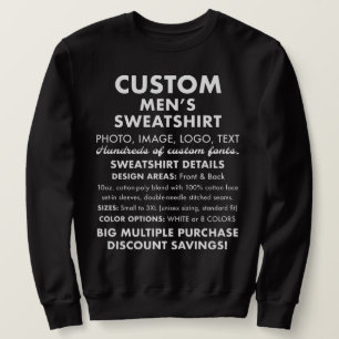 Men's Custom Personalised Black Sweatshirt