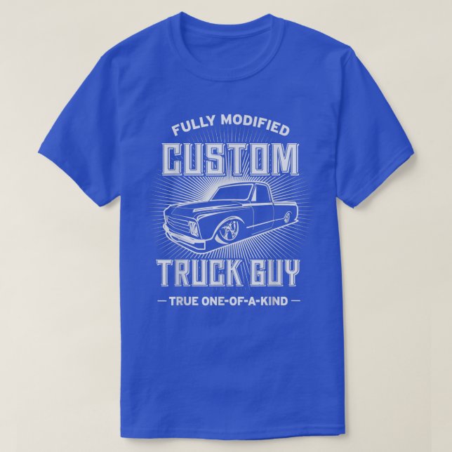 Mens Custom Truck Guy Funny Classic Lowrider Picku T-Shirt (Design Front)