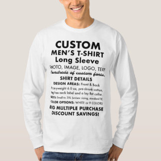 Men's Custom White Long Sleeve T-Shirt