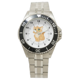 Men's Cute Cat Stainless Steel Bracelet Watch