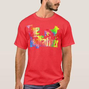 Mens Cute Corgi Dogfather Tie Dye Fathers Day  T-Shirt