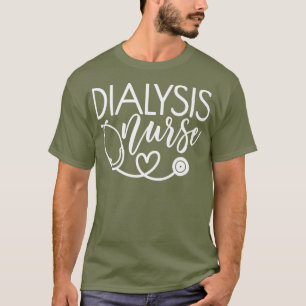 Mens Cute Dialysis Nurse With Stethoscope Heart T-Shirt