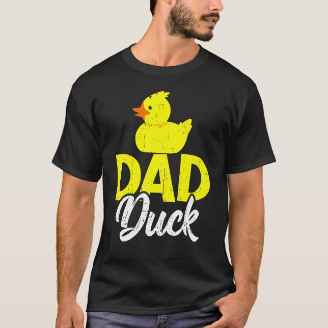 Mens Cute Duckling Duckies   Dad Duck Father's Day T-Shirt (Front)