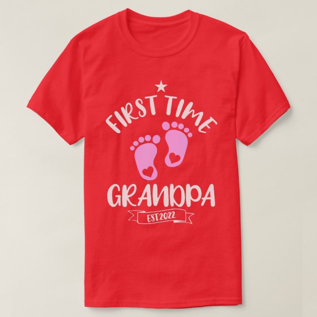 Mens Cute First Time Grandpa 2022 Promoted To Gran T-Shirt (Design Front)