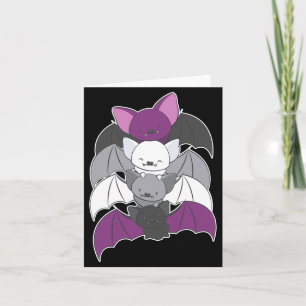 Mens Cute Kawaii Bats Aegoual Autochorisual Pride Card