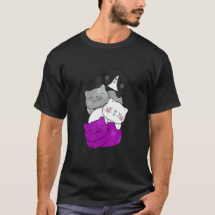 Mens Cute LGB Asexual Flag Pride Cat LGB Cute Cats T-Shirt
