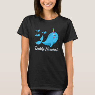 Mens Cute Narwhal   Daddy Narwhal Father's Day T-Shirt