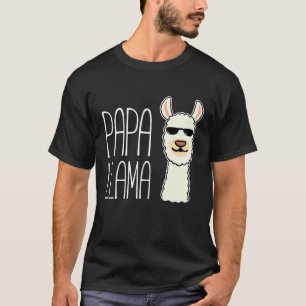 Mens Cute Papa Llama with Sunglasses Animal Lover T-Shirt