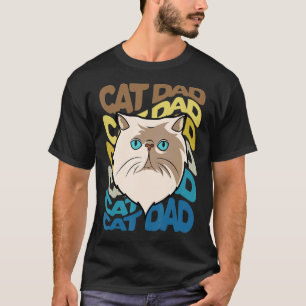 Mens   Cute Persian Cat Dad  Retro Vintage Cat Dad T-Shirt