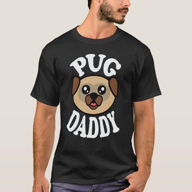 Mens Cute Pug Daddy T-Shirt (Front)