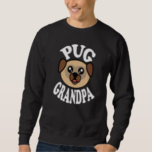 Mens Cute Pug Grandpa Sweatshirt
