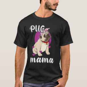 Mens Cute Pug Mama Puppy Beagle Ribbon Pet Owner D T-Shirt