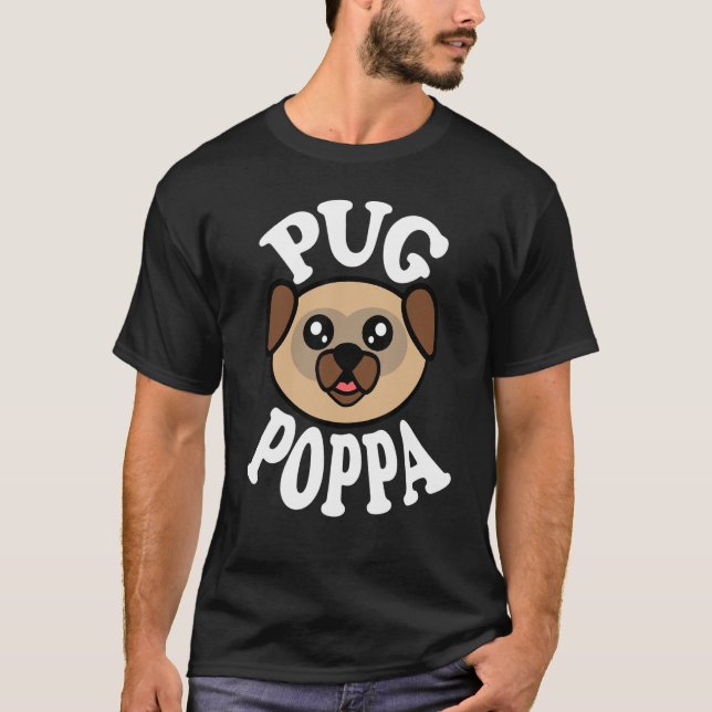 Mens Cute Pug Poppa T-Shirt (Front)