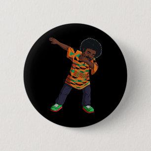 Mens Dabbing African American Man Juneteenth Black 6 Cm Round Badge