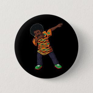 Mens Dabbing African American Man Juneteenth Black 6 Cm Round Badge