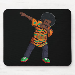 Mens Dabbing African American Man Juneteenth Black Mouse Pad