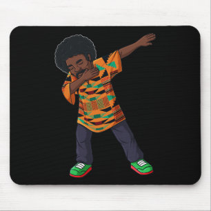 Mens Dabbing African American Man Juneteenth Black Mouse Pad