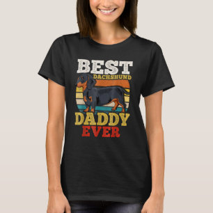 Mens Dachshund Dad Retro Fathers Day T-Shirt