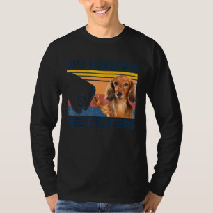 Mens Dachshund Longhair Best Wiener Dad Ever  Dog T-Shirt