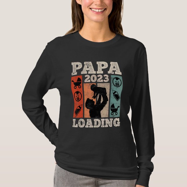 Mens Dad 2023 Loading Dad To Be 2023 4 T-Shirt (Front)