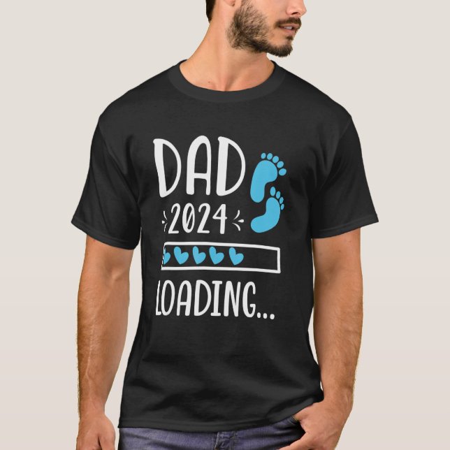 Mens Dad 2024 Loading  Future Father Papa Expectin T-Shirt (Front)