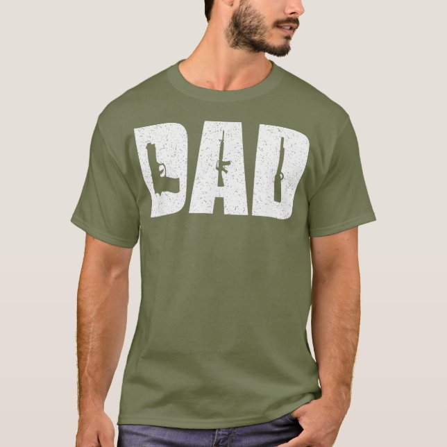 Mens DAD and Guns Collection Vintage T-Shirt (Front)