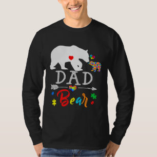 Mens Dad Bear Autism Awareness Autism Family T-Shirt