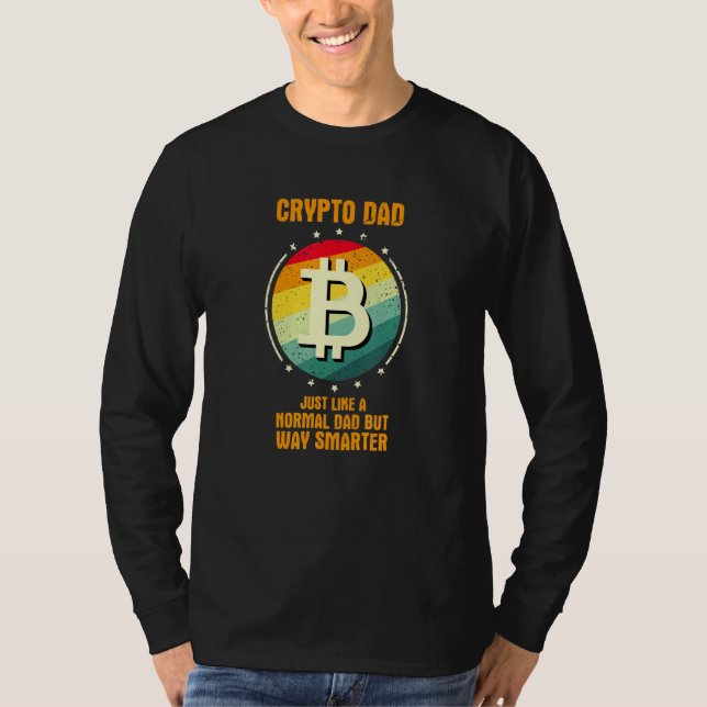 Mens Dad Bitcoin Crypto Cryptocurrency Blockchain  T-Shirt (Front)