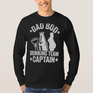 Mens Dad Bod Drinking Team Captain Beer Funny Bee T-Shirt