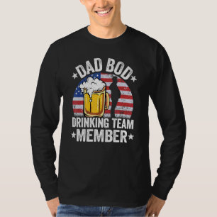 Mens Dad Bod Drinking Team Member American Flag 4t T-Shirt
