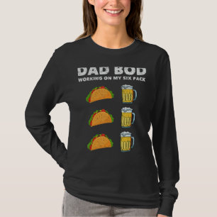 Mens Dad Bod Six Back Abs Father Figure Tacos Bee T-Shirt