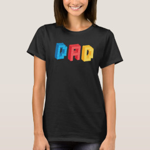Mens Dad Brick Builder Blocks Master Builder Fath T-Shirt