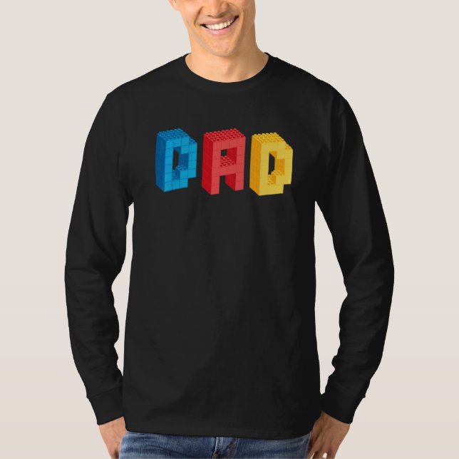 Mens Dad Brick Builder  Blocks Master Builder Fath T-Shirt (Front)