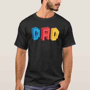 Mens Dad Brick Builder Blocks Master Builder Fath T-Shirt