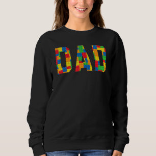 Mens Dad Brick Builder Blocks Master Builder Sweatshirt