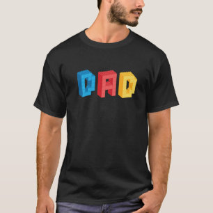Mens Dad Brick Builder Funny Blocks Master Builder T-Shirt
