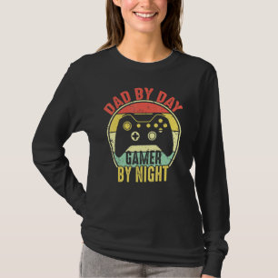 Mens Dad By Day Gamer By Night Nerdy Father Video T-Shirt