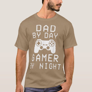 Mens Dad By Day Gamer By Night Video Games Lover G T-Shirt