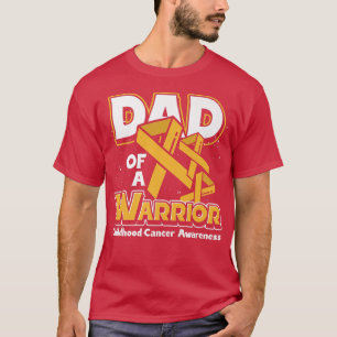 Mens Dad Cancer Warrior Ribbon Fighter Childhood C T-Shirt