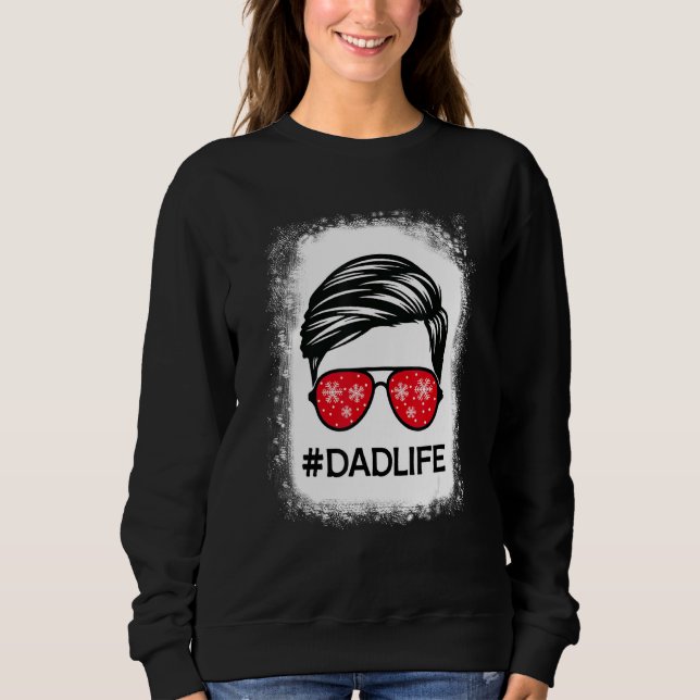 Mens Dad Christmas  Father Life Snowflakes Print S Sweatshirt (Front)