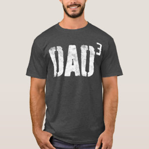 Mens Dad Cubed  Dad of Three Fathers Day  T-Shirt