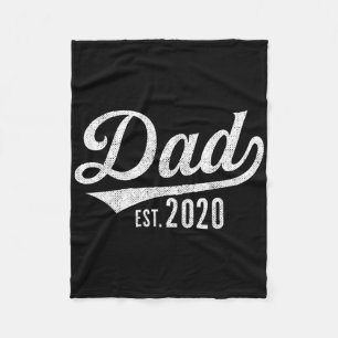 Mens Dad Est. 2020 Shirt - Expecting Baby Fathers  Fleece Blanket