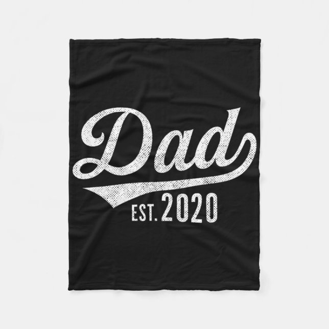 Mens Dad Est. 2020 Shirt - Expecting Baby Fathers  Fleece Blanket (Front)