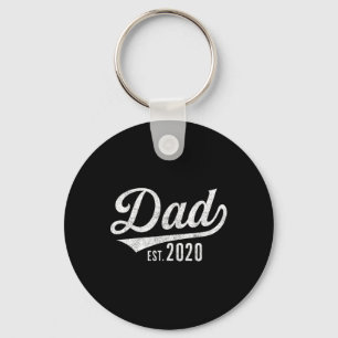 Mens Dad Est. 2020 Shirt - Expecting Baby Fathers Key Ring