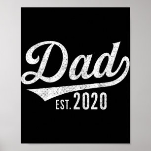 Mens Dad Est. 2020 Shirt - Expecting Baby Fathers Poster