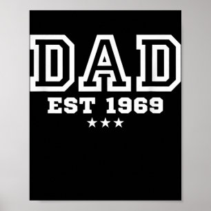Mens Dad Established 1969 Father's Day Gift  Poster