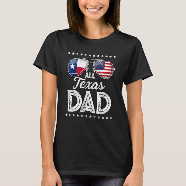 Mens  Dad Father's Day Texas 4th Of July Usa T-Shirt (Front)
